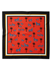 Ortigia Small Silk Square Scarf Red