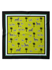 Ortigia Small Silk Square Scarf Green Print