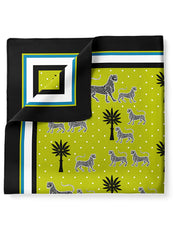 Ortigia Small Silk Square Scarf Green Print