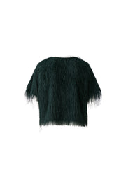 Oui Fringed Detail Top Dark Teal