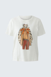 Oui T-Shirt With Girl Print Off-white