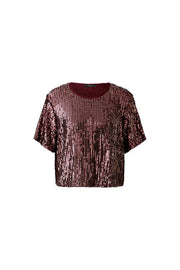 Oui Sequin Top Bramble Berry
