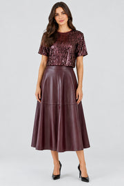 Oui Sequin Top Bramble Berry