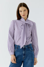 Oui Striped Blouse Violet/White