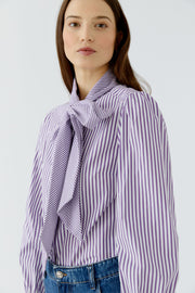 Oui Striped Blouse Violet/White