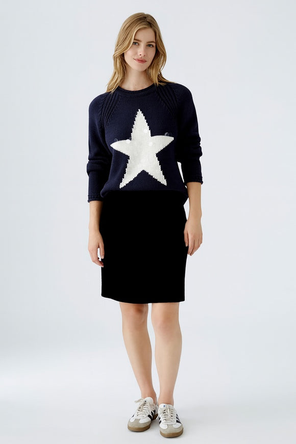 Oui Wool Mini Skirt Black