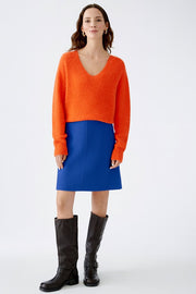 Oui Wool Mini Skirt Blue Ribbon