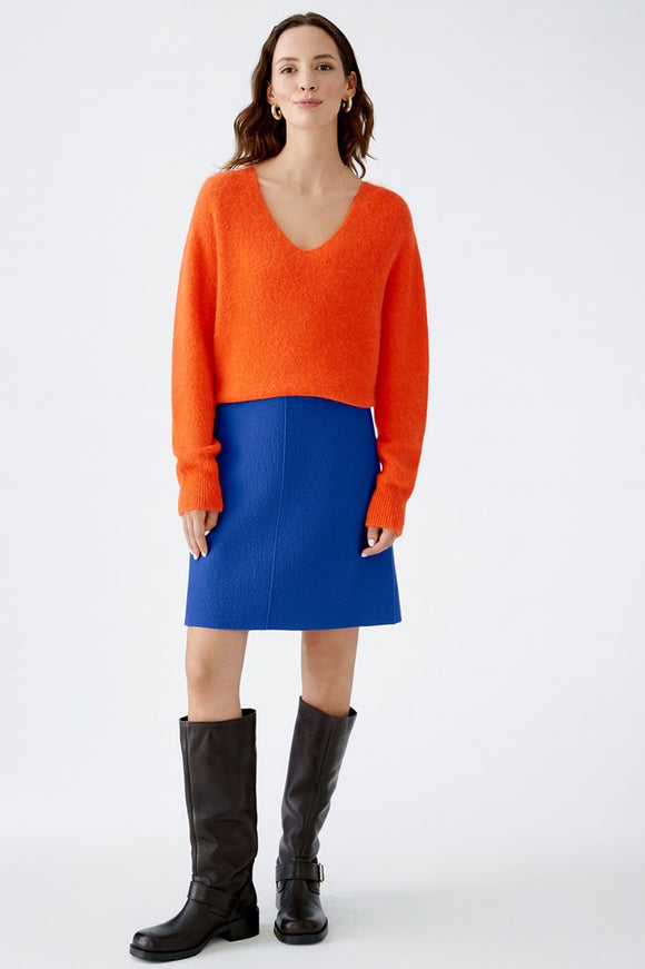 Oui Wool Mini Skirt Blue Ribbon