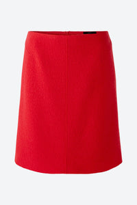 Oui Wool Short Skirt Red