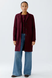 Oui Mayson Wool Coat Dark Bordeaux