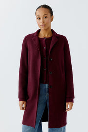 Oui Mayson Wool Coat Dark Bordeaux