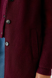 Oui Mayson Wool Coat Dark Bordeaux