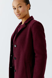 Oui Mayson Wool Coat Dark Bordeaux