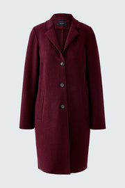 Oui Mayson Wool Coat Dark Bordeaux