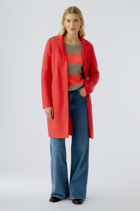 Oui Mayson Wool Coat Neon Pink