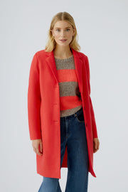 Oui Mayson Wool Coat Neon Pink