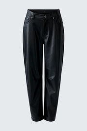 Oui Faux Leather Trouser Black
