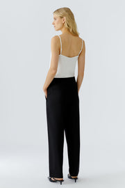 Oui Pleated Trousers Black