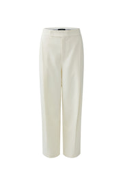 Oui Pleated Trousers Whitecap