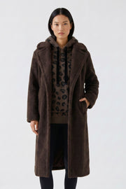 Oui Faux Fur Teddy Coat Dark Brown