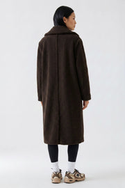 Oui Faux Fur Teddy Coat Dark Brown