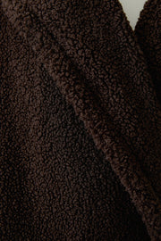 Oui Faux Fur Teddy Coat Dark Brown