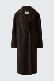 Oui Faux Fur Teddy Coat Dark Brown