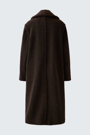Oui Faux Fur Teddy Coat Dark Brown