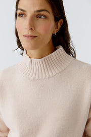 Oui Knit High Neck Jumper Sepia Rose