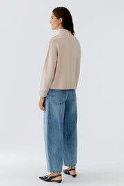 Oui Knit High Neck Jumper Sepia Rose