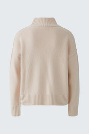 Oui Knit High Neck Jumper Sepia Rose
