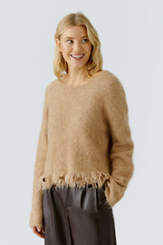 Oui Knit Jumper Beige Melange
