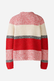 Oui Knit Striped Sweater Red/White