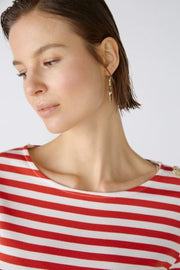 Oui Striped Top Red/White