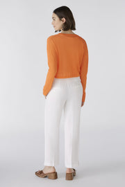 Cropped Knit Cardigan Orange