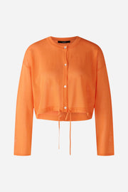 Cropped Knit Cardigan Orange