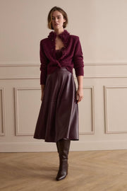 Oui Faux Leather Skirt Bramble Berry