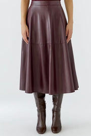 Oui Faux Leather Skirt Bramble Berry