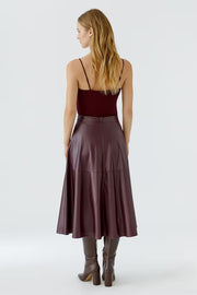 Oui Faux Leather Skirt Bramble Berry