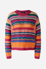 Oui Knitted Striped Jumper Multicolour