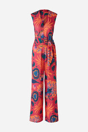 Oui Jumpsuit Abstract Print Pink/Orange