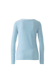 Oui Long Sleeve Striped Tee Off-White/Blue