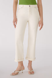 Oui Mid Waist Straight Denim Jeans Off-white