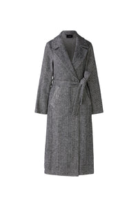 Oui Mantel Wool Blend Coat Black/Offwhite