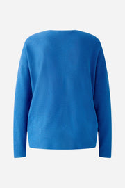 Oui Knit V-Neck Sweater Radiant Blue