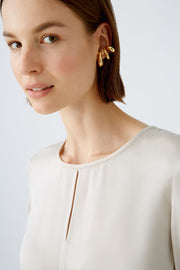 Oui Blouse With Tie Detail Light Stone