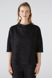 Oui Knitted Cropped Top Black