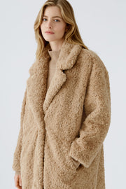 Oui Faux Fur Coat Stone