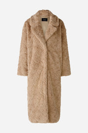 Oui Faux Fur Coat Stone