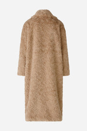 Oui Faux Fur Coat Stone